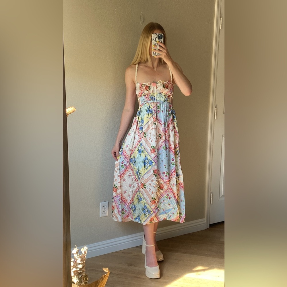 NEW For Love & Lemons Cassandra Midi Dress